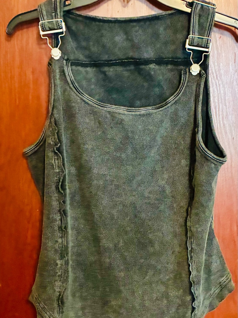 SHEIN Gray BlackWashed Adjustable-Strap Tank